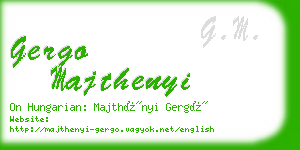 gergo majthenyi business card